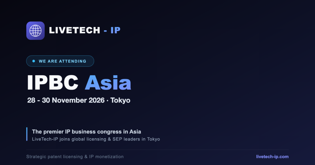 LiveTech-IP at IPBC Asia, Tokyo 2026
